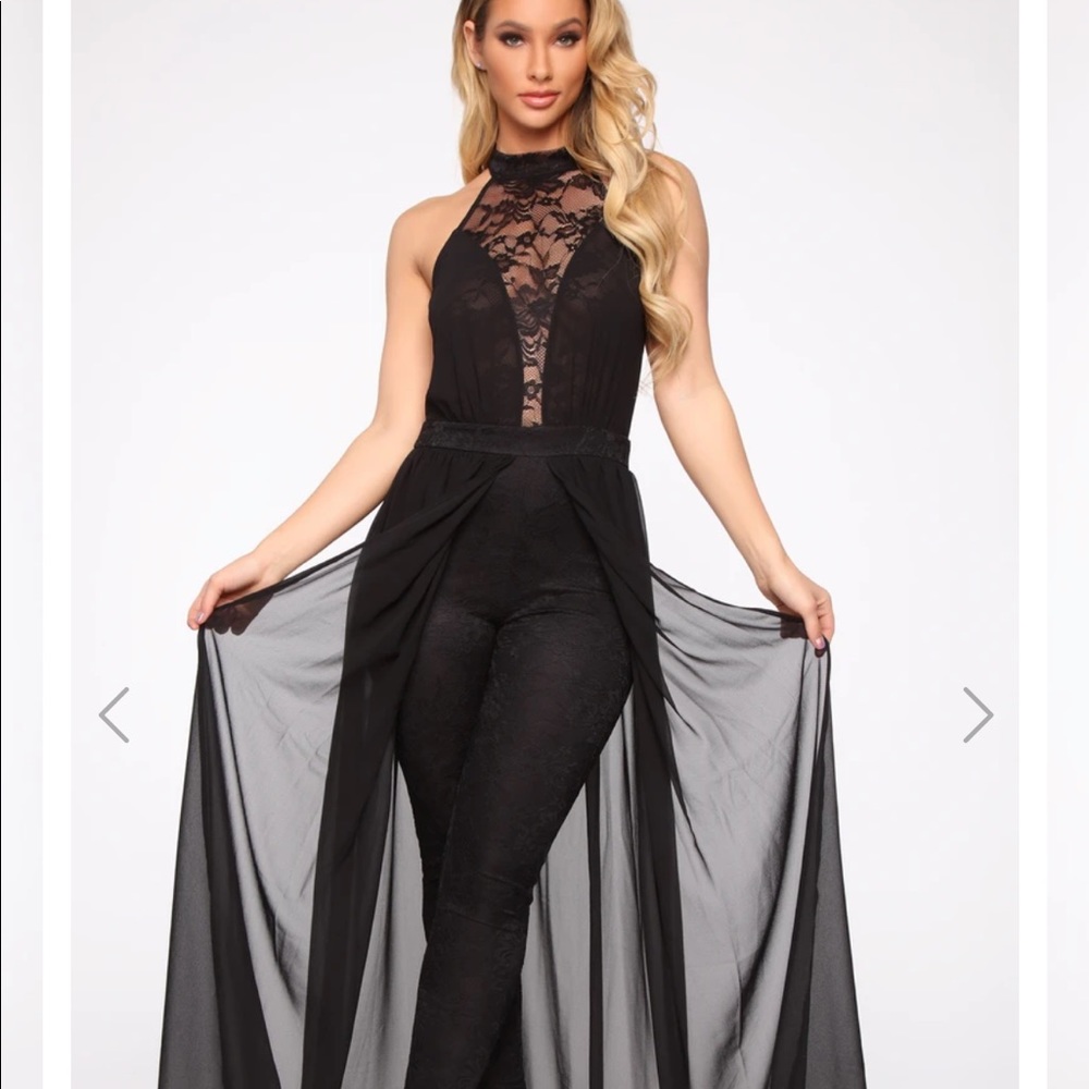 Fashion Nova Butterfly Kisses Lace Jumpsuit